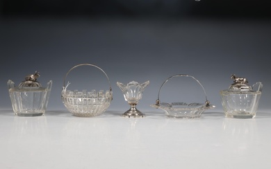Divers kristalwerk met zilveren montuur, ca. 1900