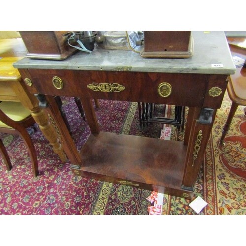 EMPIRE DESIGN MARBLE TOPPED MAHOGANY HALL TABLE, applied Emp...