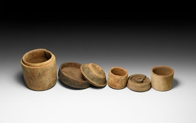 Egyptian Wooden Pyxis Collection