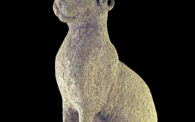 Egyptian bronze cat with earring
