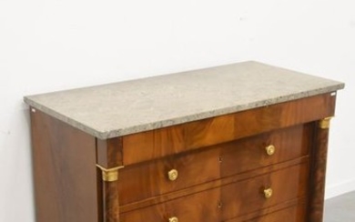 Empire period chest of drawers in light veneer...