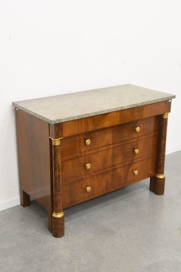 Empire period chest of drawers in light veneer...