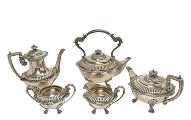 English Edward Barnard & Sons Sterling Silver Tea Set.