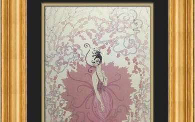 Erte Pink Lady Custom Framed Print