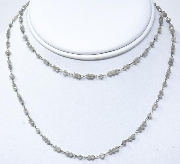 Estate 18kt White Gold & 10 Carat Diamond Necklace