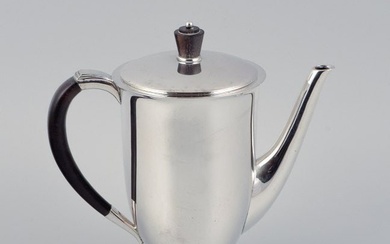 Evald Nielsen, coffee pot in Danish 830 silver and ebony.