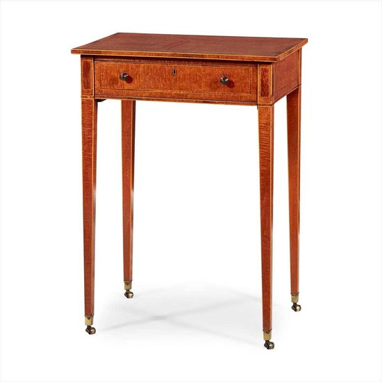 FINE LATE GEORGE III MAHOGANY AND TULIPWOOD INLAID OCCASIONAL TABLE LATE 18TH CENTURY