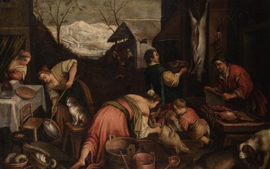 FOLLOWER OF LEANDRO BASSANO (17th century) "December. A town in winter"