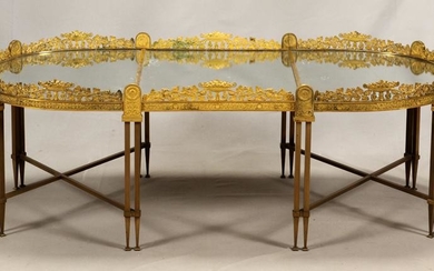 FRENCH GILT BRONZE & GLASS TABLE