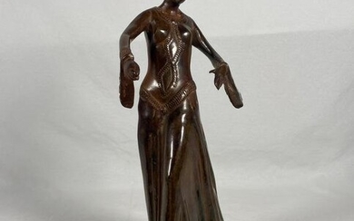 Art Deco Bronze Lady Figural Sculpture