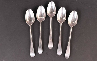 Five American Silver Newport RI Tablespoons