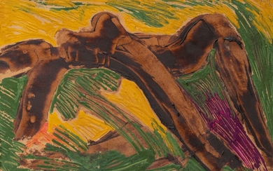 Floris Jespers (1889-1965), reclining nude, 1953, oil on paper, 31 x 46 cm