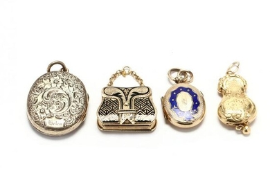 Four Antique Gold Lockets