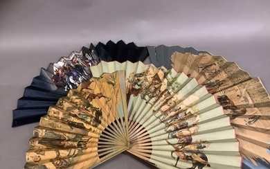 Four late 19th century Spanish tourist fans: The first showi...