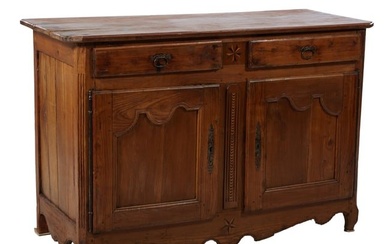 French Provincial Louis XV Style Inlaid Cherry Sideboard, 19th c., H.- 41 in., W.- 62 in., D.- 25