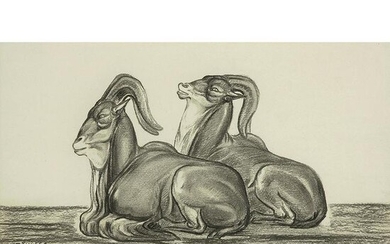 GASTON SUISSE (1896-1988) Mouflons, circa 1930 Mouflons