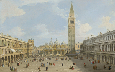 GIOVANNI ANTONIO CANAL, CALLED CANALETTO (VENICE 1697-1768) The Piazza San Marco, Venice, looking east towards the basilica