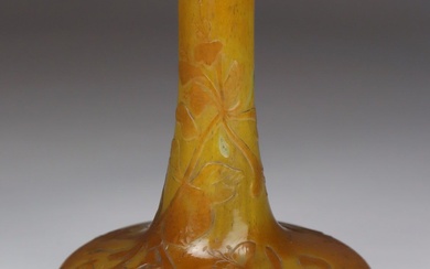 Gallé - Vase - vers 1900, Art Nouveau, Emile Gallé, Nancy, France, verre incolore, base...
