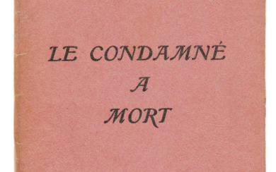 Genet (Jean) Le Condamné a Mort, first edition, Fresnes, 1942.