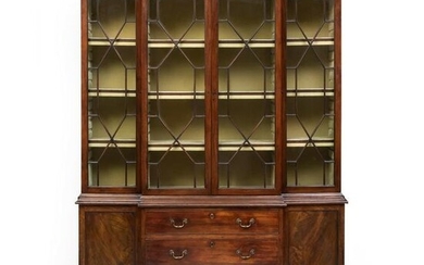George III Mahogany Breakfront Bookcase