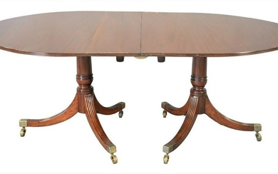 George IV Mahogany Two Part Oval Dining Table, on