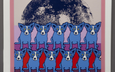 George Rodrigue "Codex Blue Dog" silkscreen, 1991.
