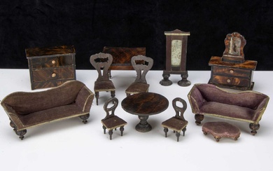German 19th century grained dolls’ house furniture
