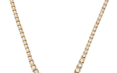 Gold and Channel-Set Diamond Necklace