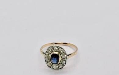 Gold and sapphir diamond ring