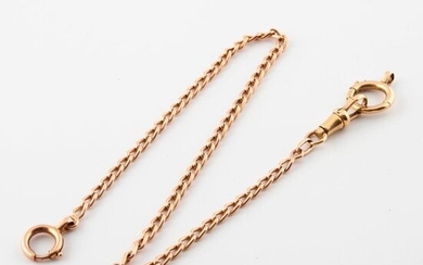 Gold watch chain (750) with chain link.