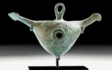 Greek Geometric Bronze Abstract Bird Pendant