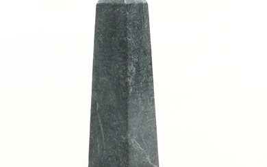Green Marble Obelisk with Egyptian Style Carved Stone Scarab