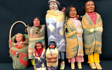 Group Vintage Skookum Dolls