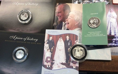 Group of Commemorative coins, other coins and stamps etc