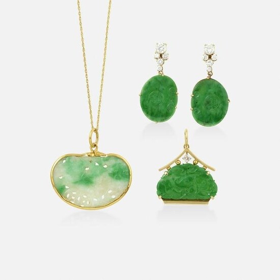 Group of jade jewelry