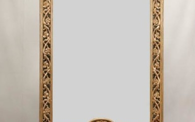 HALL MIRROR WITH BENCH H 7'8" W 4'5" D 1'6"