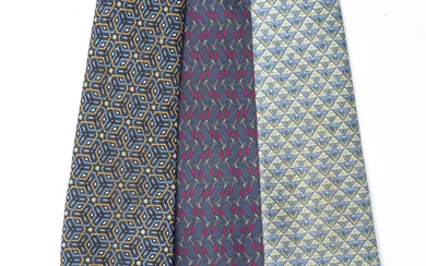 HERMES, Ensemble de trois cravates