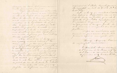 HISTORY - VAILLANT Jean-Baptiste Philibert (1790 - 1872) - Autograph letter signed