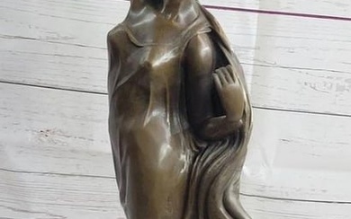 Hand Made Large Sexy Maiden Bronze Sculpture Inspired by Canova on Marble Base - 20" x 8"