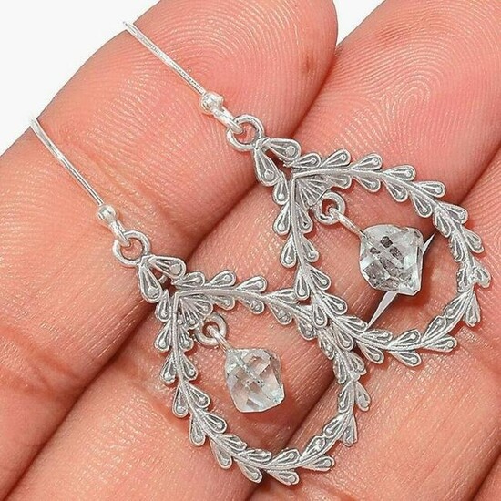 Herkimer Diamond Crystal Sterling Silver Earrings