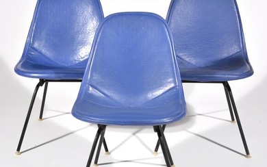 Herman Miller Side Chairs (3) in blue vinyl