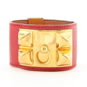 Hermés Gold Tone "Collier de Chien" Studded Leather Bracelet