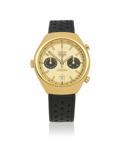 Heuer. A gold plated and stainless steel automatic calendar chronograph wristwatch