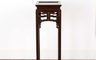 Hongmu tall urn stand Chinese, early 20th Century with a...