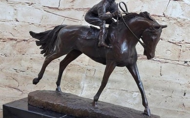 Horse Racing Jockey Bronze Sculpture
