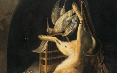 Hunt still life with a hare and a snipe