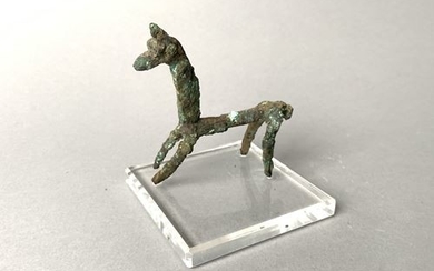 IRAN. Large stylized bronze statuette of a horse....