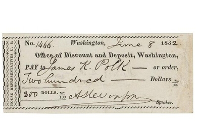 James K. Polk Signed Check