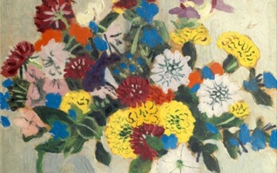 Jean HUGO (1894 - 1984) Vase de fleurs Huile sur cartoin signée en bas à...