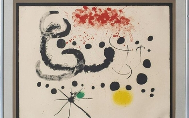 Joan Miro Modernist Color Lithograph, Ed. of 15